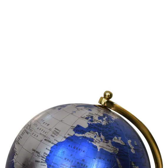 Buy Blue Globe with Mixed Chrome & Brass Frame, 14 image