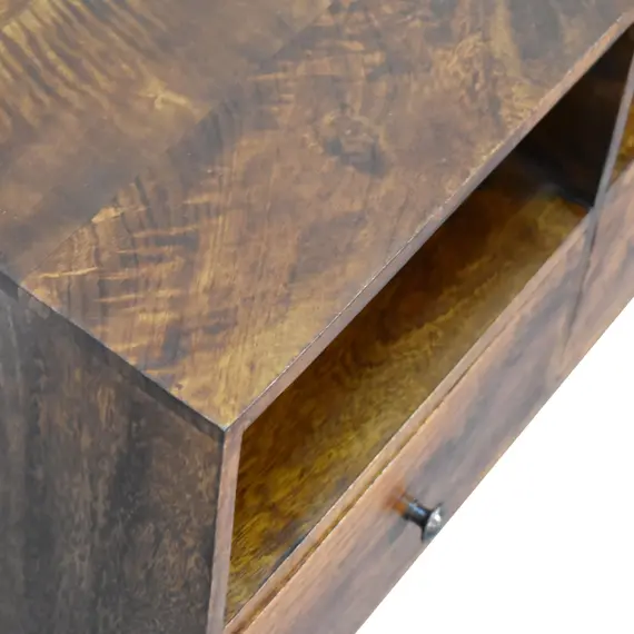 Buy Chestnut Nordic Style TV Unit with 3 Drawers, 6 image