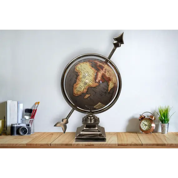 Buy Grey Globe with Gold Frame, 11 image