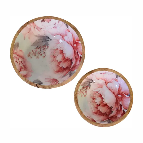 Buy Pink Floral Bowl Set of 2, 4 image