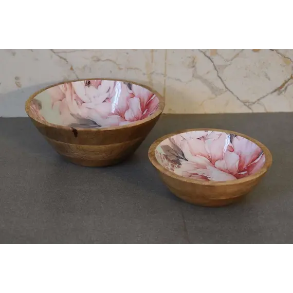 Buy Pink Floral Bowl Set of 2, 12 image