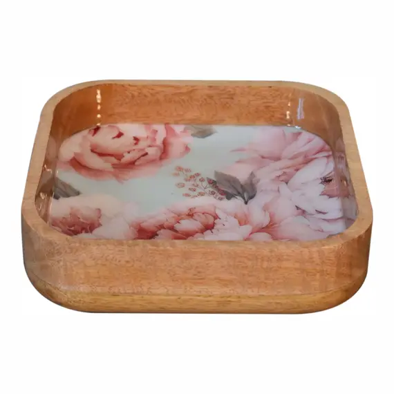 Buy Pink Floral Square Bowl Set of 2, 6 image