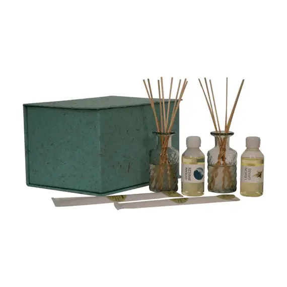 Buy Anka Cut Glass Bottle Diffuser Set (Lemon Grass & Summer Tides), 11 image