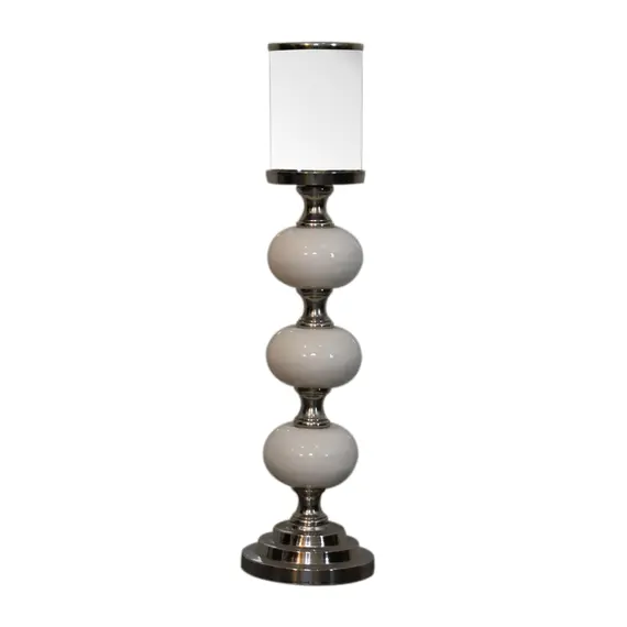 Buy Chrome Bubble Metal Candle Holder Set, 9 image