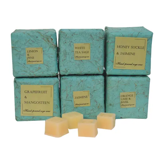 Buy Cut-out Leaf Wax Melter Set (Lemon & Pine, Jasmine & Lime, Orange, Lime and Basil, White Tea Sage, Honeysuckle & Jasmine, Grapefruit & Mangosteen), 5 image