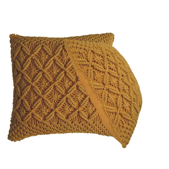 Buy Lira Cushion Set of 2 - Mustard, 9 image