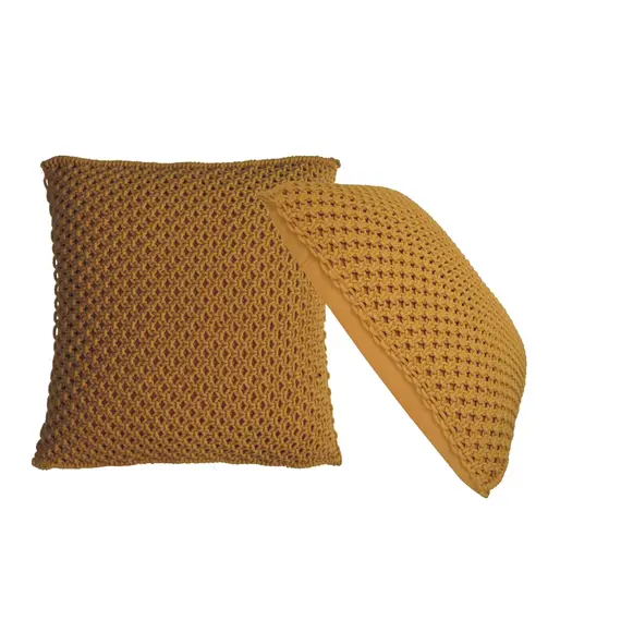 Buy Myra Cushion Set of 2 - Mustard, 9 image