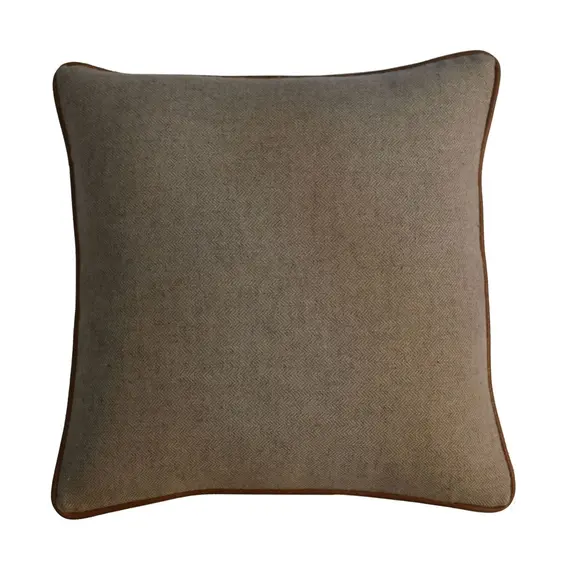 Buy Quinn Cushion Set of 2 - Leather & Sand Tweed, 4 image