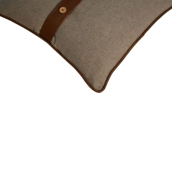 Buy Quinn Cushion Set of 2 - Leather & Sand Tweed, 5 image
