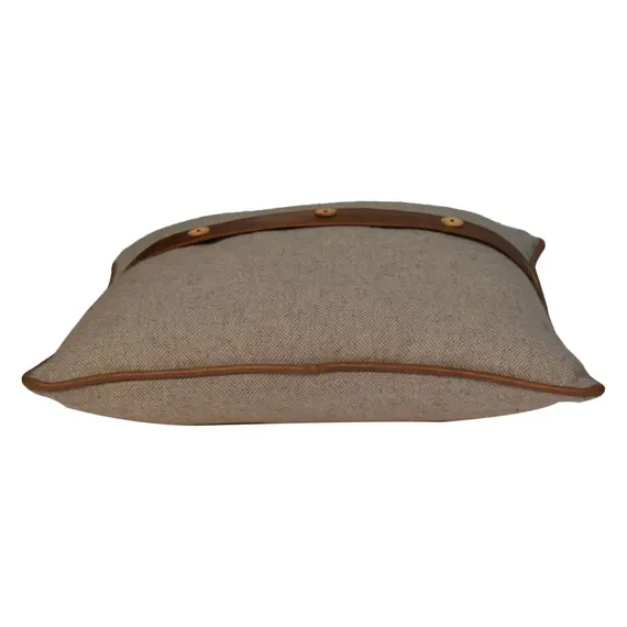 Buy Quinn Cushion Set of 2 - Leather & Sand Tweed, 6 image
