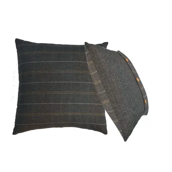 Buy Quinn Cushion Set of 2- Pewter & Black Tweed, 9 image