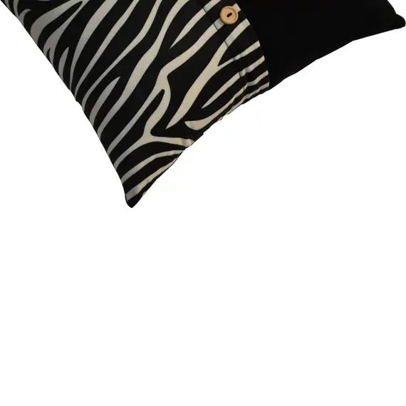 Buy Quinn Cushion Set of 2 - White Tiger & Black Velvet, 6 image