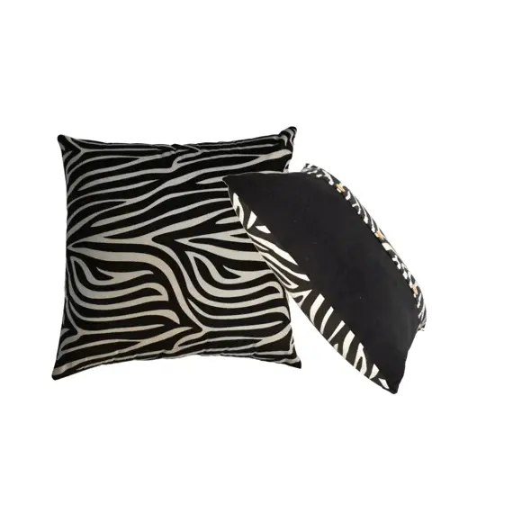 Buy Quinn Cushion Set of 2 - White Tiger & Black Velvet, 9 image