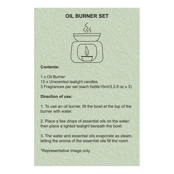 Buy Black Buddha Oil Burner Set (Ylang Ylang, White Lotus, Lavender), 12 image