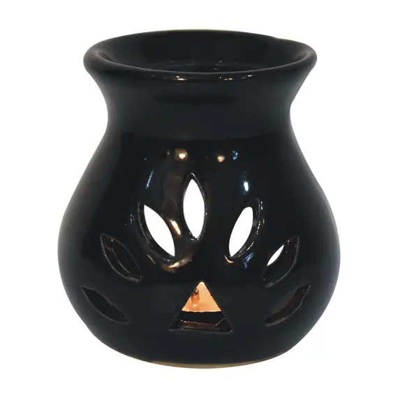 Buy Black Cut-out Oil Burner Set (Ylang Ylang, White Lotus, Lavender)