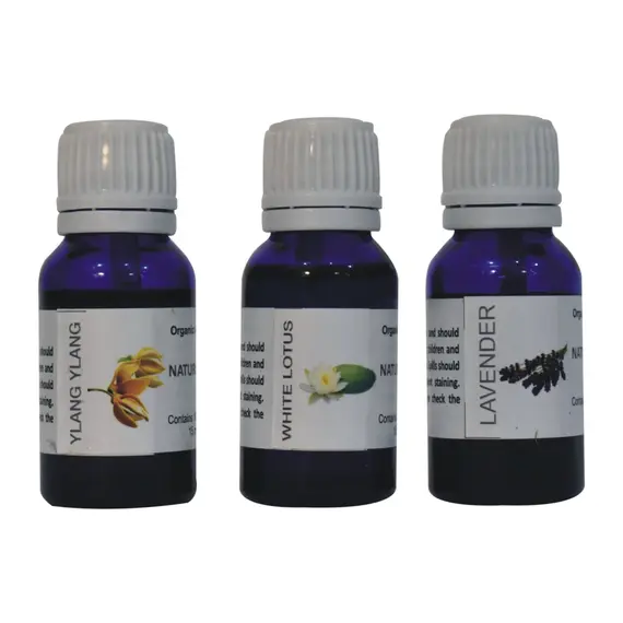 Buy Black Cut-out Oil Burner Set (Ylang Ylang, White Lotus, Lavender), 6 image