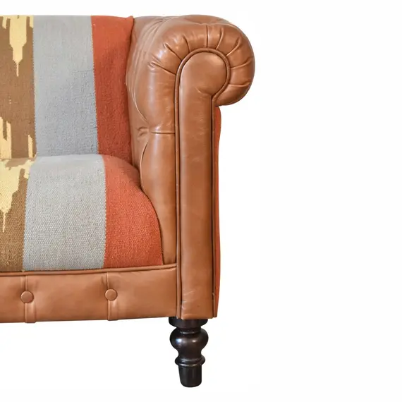 Buy Durrie & Leather Mixed Sofa, 4 image