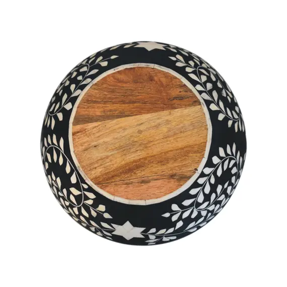 Buy Floral Bowl with Resin Inlay in Mango Wood Set of 2, 6 image