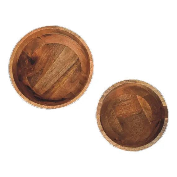 Buy Floral Bowl with Resin Inlay in Mango Wood Set of 2, 7 image
