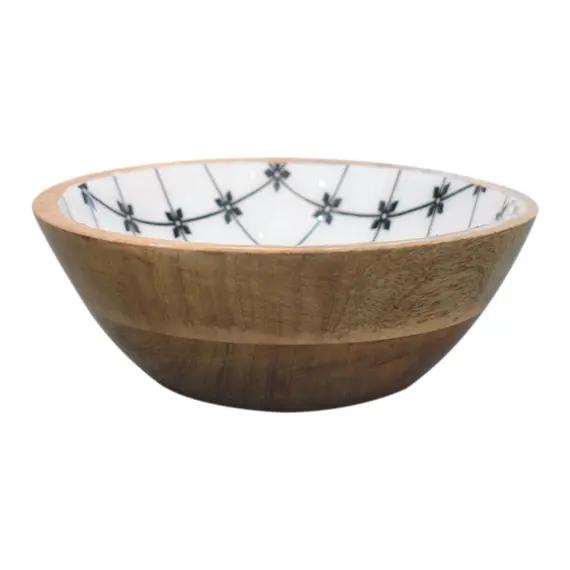 Buy Lacquered Black Flower Bowl Set of 2, 6 image