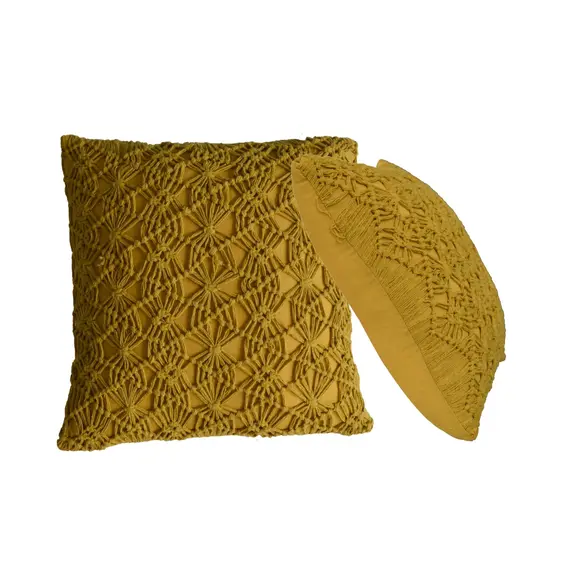 Buy Mustard Maura Cushion - Set of 2, 8 image
