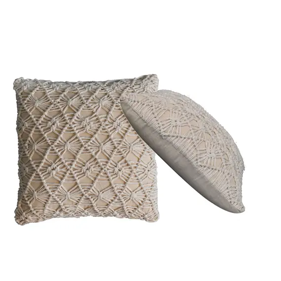 Buy Natural White Maura Cushion - Set of 2, 8 image