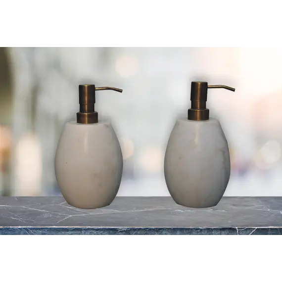 Buy White Marble Soap Dispenser of 2, 10 image