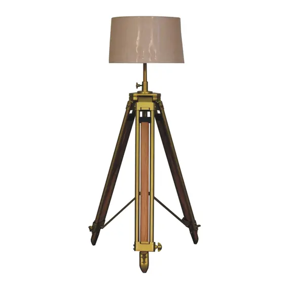 Buy Brass Plated and Wooden Floor Lamp, 2 image