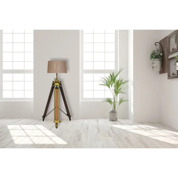 Buy Brass Plated and Wooden Floor Lamp, 10 image
