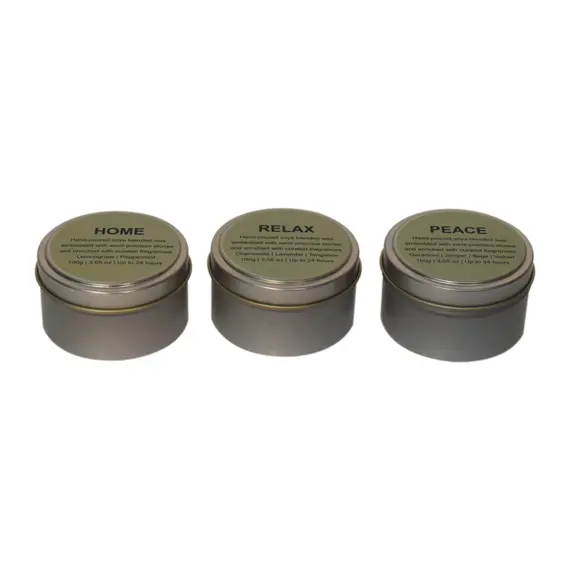 Buy Candle Stone Jar Set of 3 (Home, Peace, Relax), 10 image