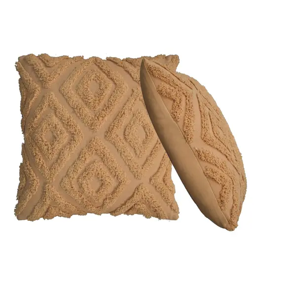 Buy Mustard Mini Diamond Tassle Cushion Set of 2, 2 image