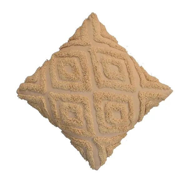 Buy Mustard Mini Diamond Tassle Cushion Set of 2, 5 image