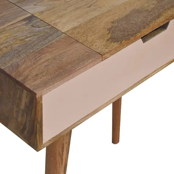 Buy Mini Blush Pink Dressing Table with Foldable Mirror, 5 image