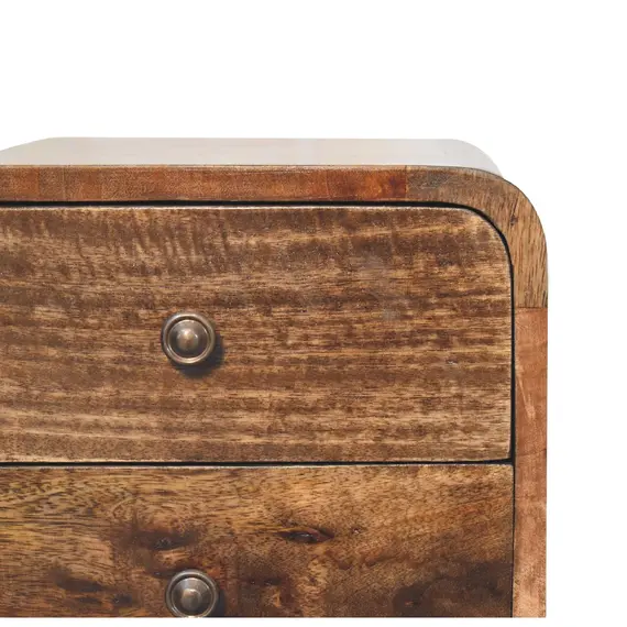 Buy Mini Curved Grey Washed Bedside, 5 image