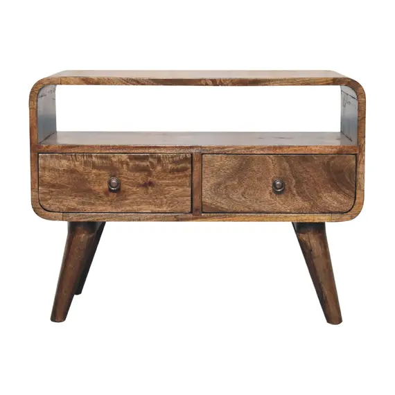 Buy Mini Grey Washed Curved Media Unit, 2 image
