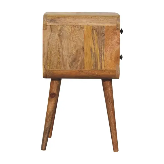 Buy Mini Oak-ish Curved Bedside, 8 image