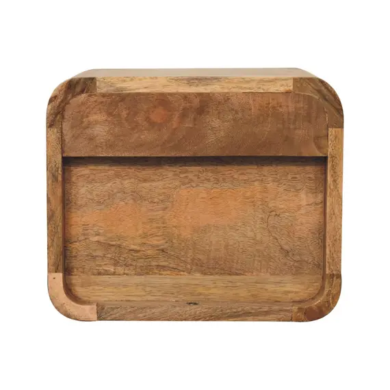 Buy Mini Oak-ish Wall Mounted Bedside with Open Slot, 18 image