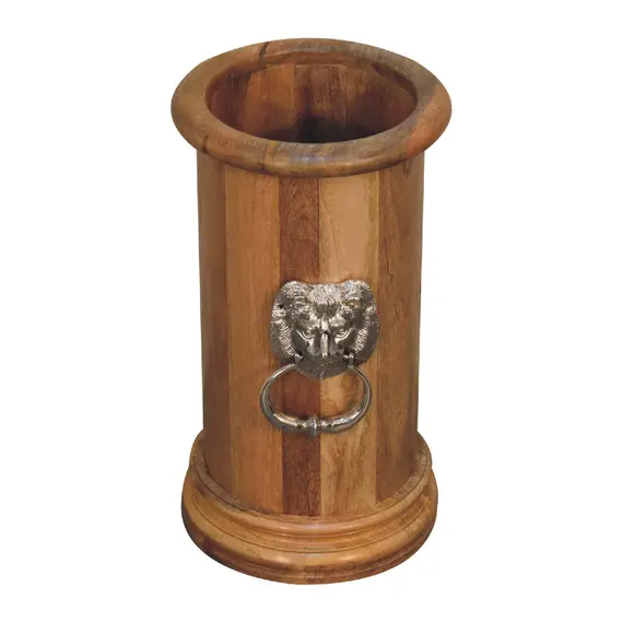 Buy Solid Wood Round Umbrella Stand with Knocker, 3 image