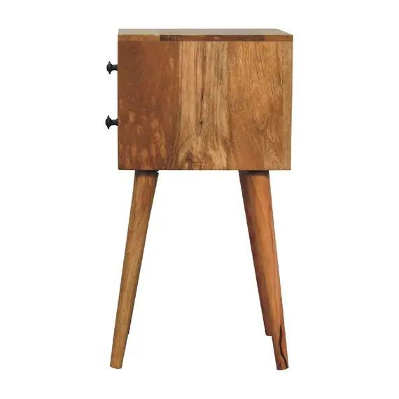 Buy Mini 2 Drawer Oak-ish Bedside, 9 image