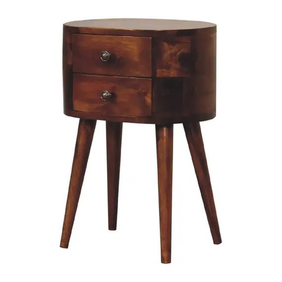 Buy Mini Chestnut Rounded Bedside Table, 3 image
