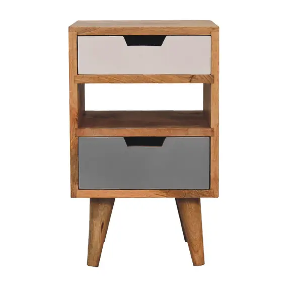 Buy Mini Grey and White Cut-out Bedside, 2 image