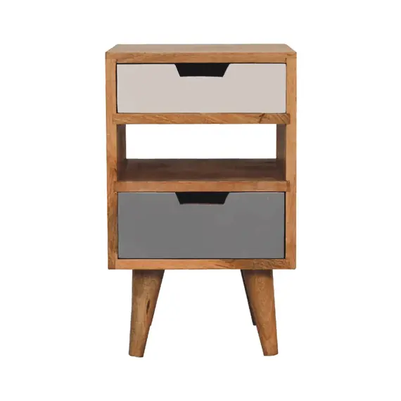 Buy Mini Grey and White Cut-out Bedside, 11 image