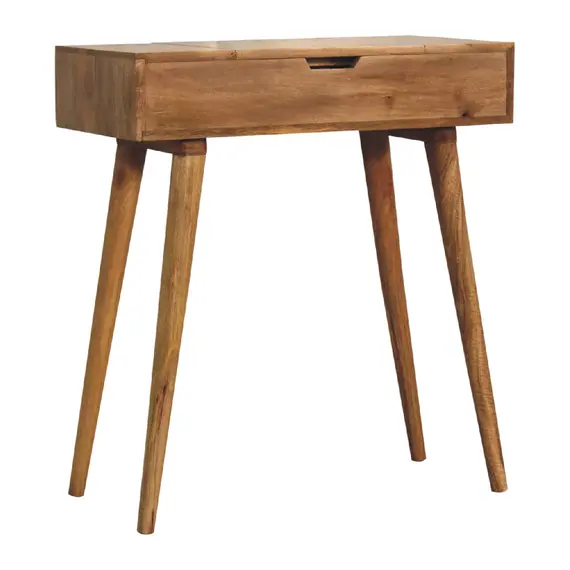Buy Mini Oak-ish Dressing Table with Foldable Mirror, 4 image