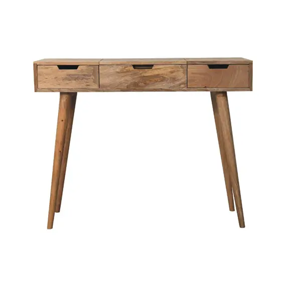 Buy Oak-ish Dressing Table with Foldable Mirror, 12 image