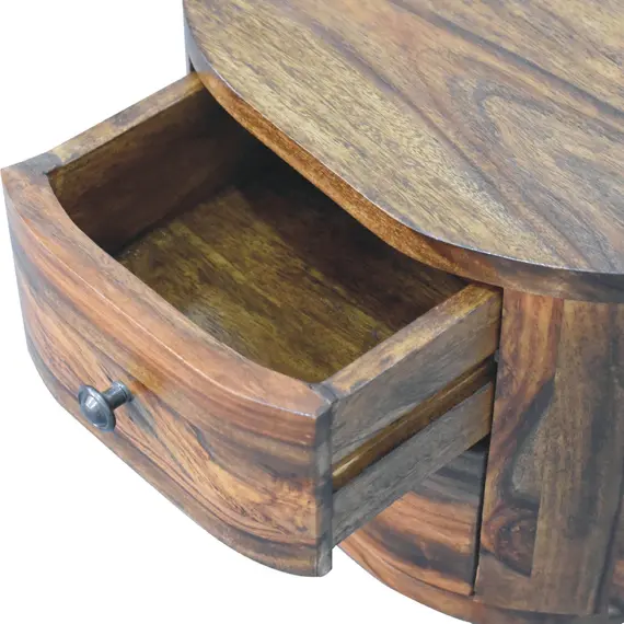 Buy Round Honey Bedside with Bun Feet, 6 image