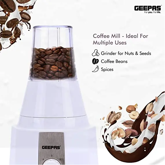 Buy Geepas 3 in 1 Electric Blender, Grinder, Smoothie Maker, Jug Blender 400W | Stainless Steel Blades, Colour: Black, 14 image