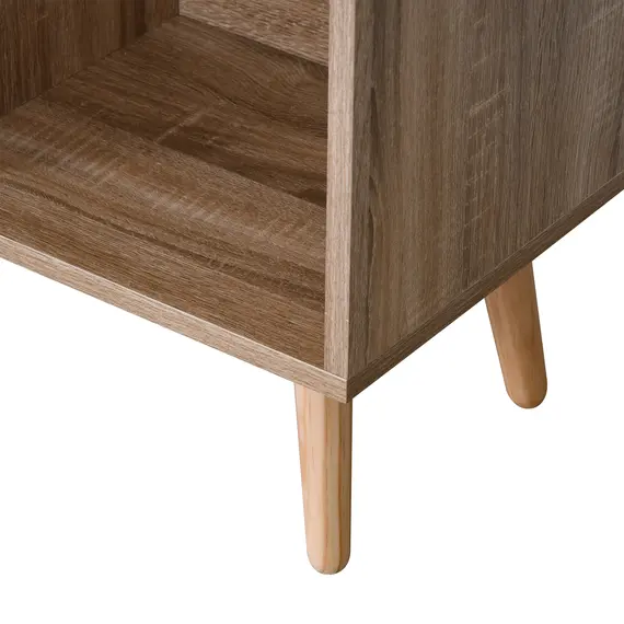 Buy Freestanding Storage Cabinet w/ Wood Legs 5 Compartments Cupboard Stylish Bedroom Hallway Furniture 60L x 30W x 121H cm - White, 8 image