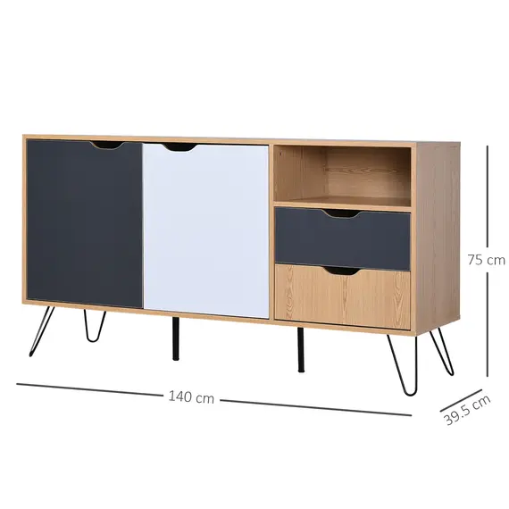 Buy Particle Board 5-Compartment Elevated Storage Unit Black/White, 3 image