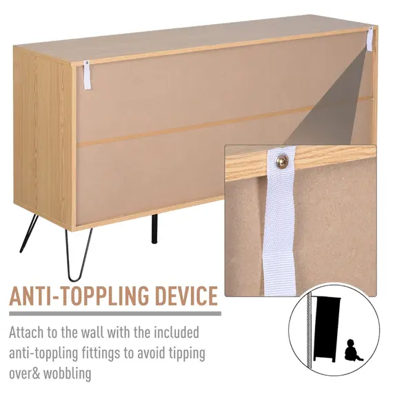 Buy Particle Board 5-Compartment Elevated Storage Unit Black/White, 7 image