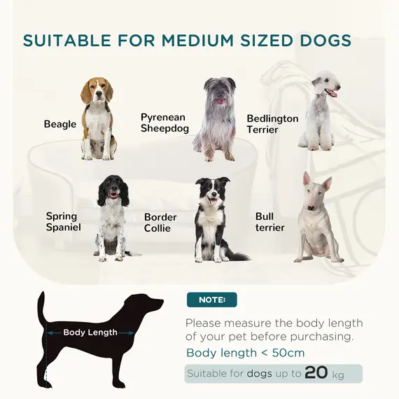 Buy PawHut Dog Sofa Bed for Miniature Dogs, Pet Chair Couch Kitten Lounge with Soft Washable Cushion, Thick Sponge, Wooden Frame, Storage Pocket, 4 image